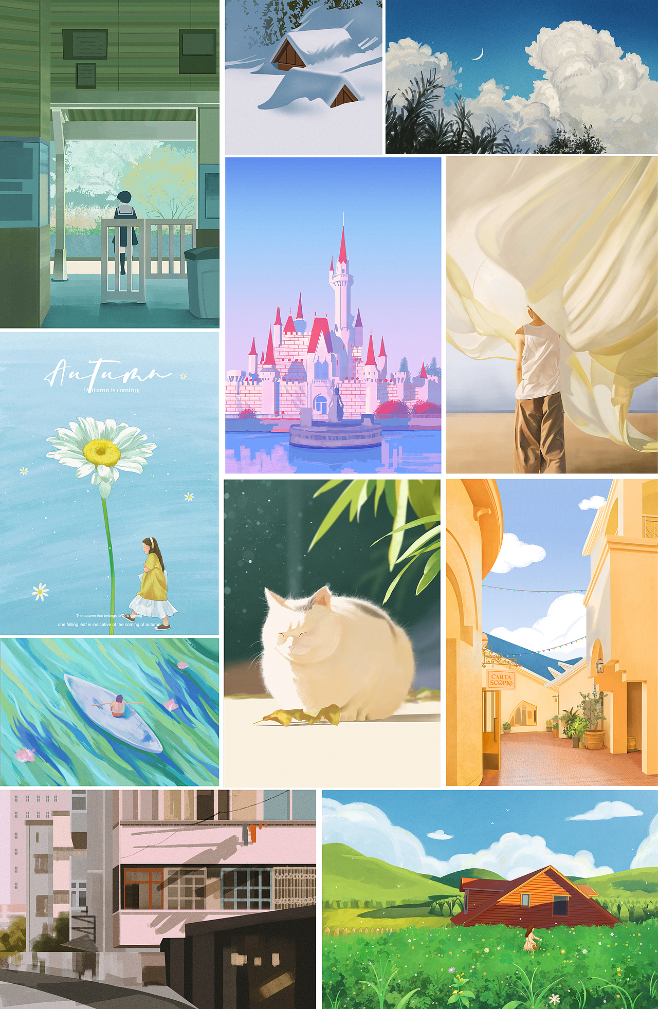 色彩打卡60天（图ZMzE4MTEwNDYw） - 艺术插画 - 站酷设计师蓝戈LG原创素材 - 站酷ZCOOL