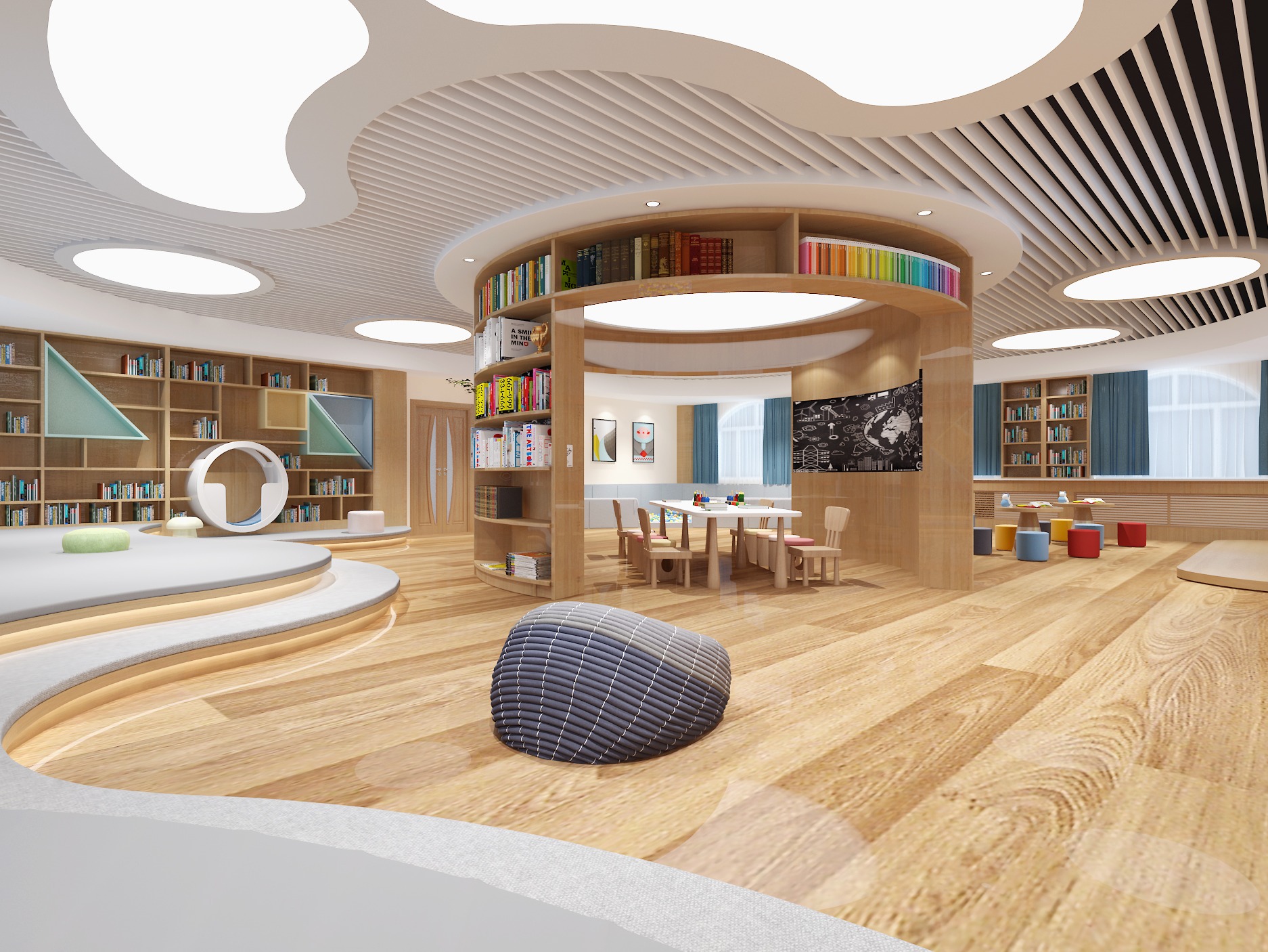 图书馆设计 思源实验学校图书馆阅览室文化设计施工 |空间|室内设计|摄影师欧阳明景 - 原创作品 - 站酷 (ZCOOL)