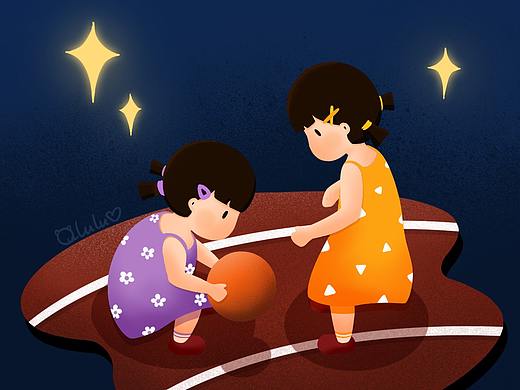 兩只小盆友~（個(gè)人主頁-ZNDc4NzE3ODA=） - 兒童插畫 - 站酷設(shè)計(jì)師嚕魯de小設(shè)計(jì)原創(chuàng)素材 - 站酷ZCOOL