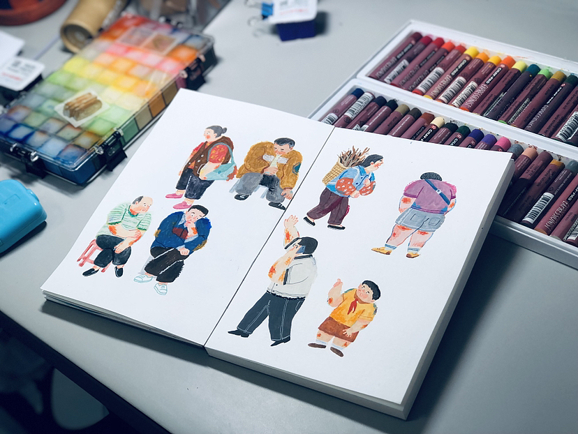 大爷大妈小孩都有特殊魅力2（图ZMzU5OTgxMjk2） - 儿童插画 - 站酷设计师阿早zao原创素材 - 站酷ZCOOL