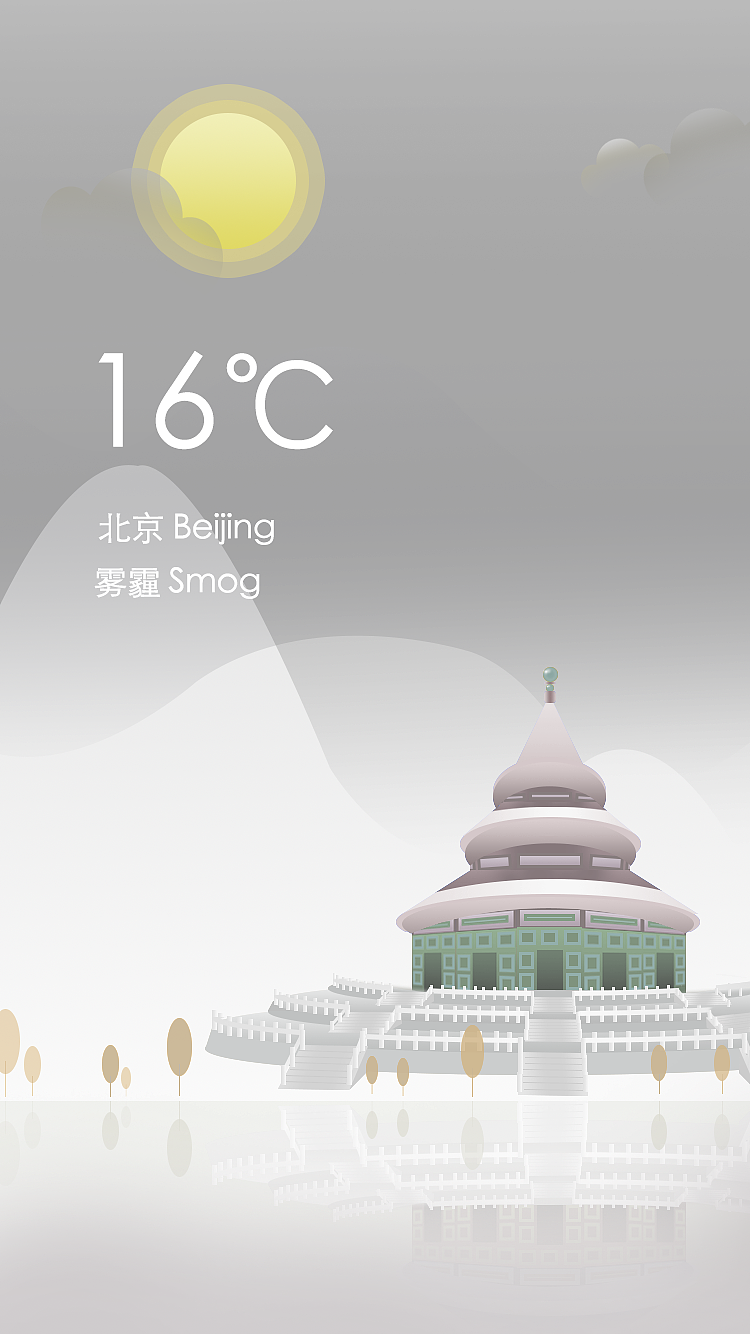 UI手机天气界面练习（图ZNzg3NDU0OTI=） - 其他UI - 站酷设计师littleMiya原创素材 - 站酷ZCOOL