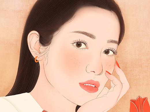 工笔风插画 | 那些花儿之郁金香