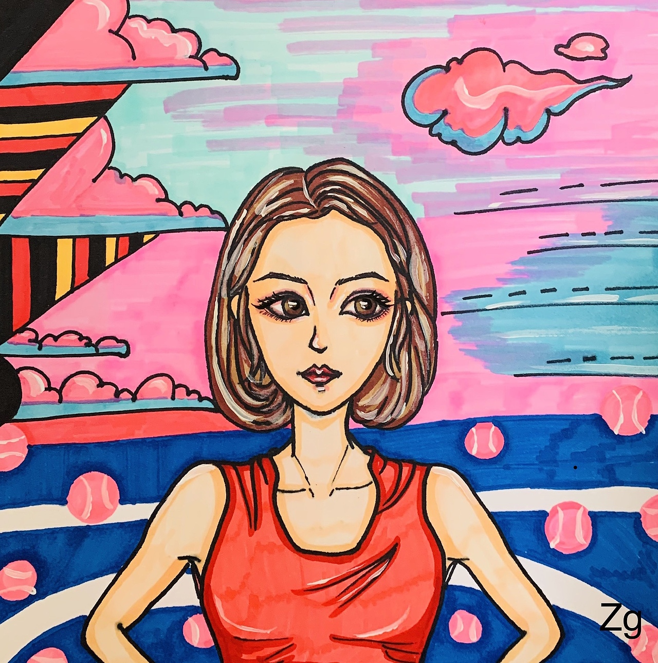 马克笔手绘头像