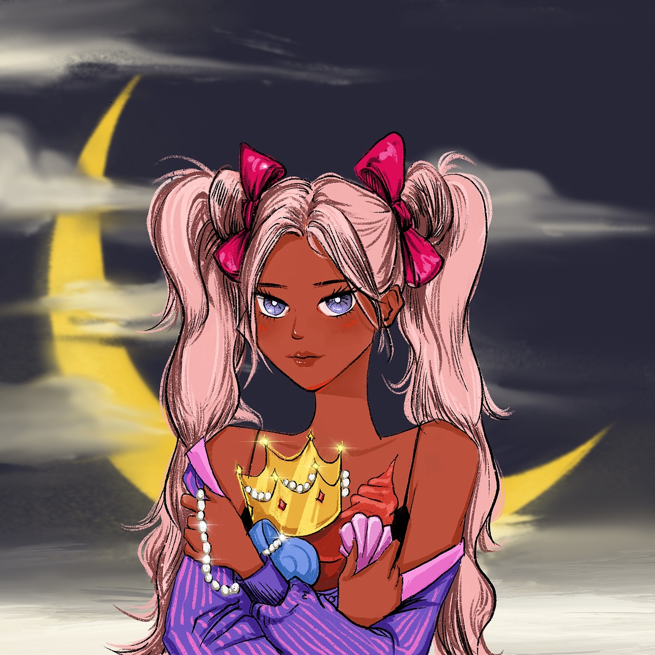 插画/习作/头像月亮的守护神（图ZMjAxOTM1NzQw） - 创作习作 - 站酷设计师董哞哞原创素材 - 站酷ZCOOL