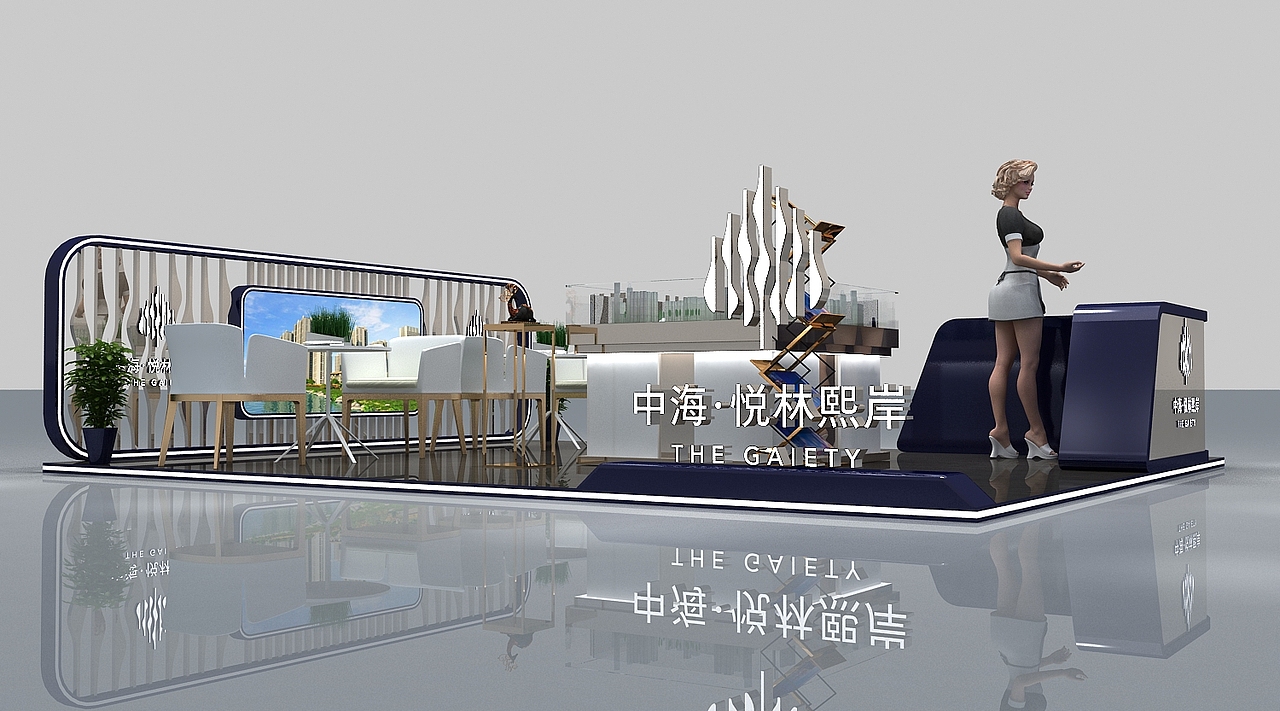 房地产展位展会展台展览工装家装快闪店3d效果图设计（图ZMjAyMzAyMjMy） - 其他三维 - 站酷设计师思海设计原创素材 - 站酷ZCOOL