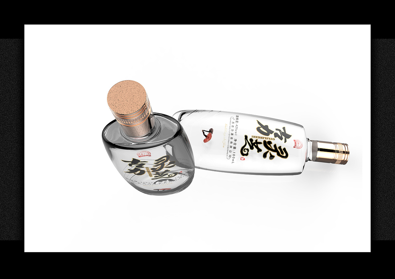 古力灵芝白酒玻璃瓶（图ZODg1NTExMDg=） - 包装 - 站酷设计师哎呀你猴赛雷y原创素材 - 站酷ZCOOL