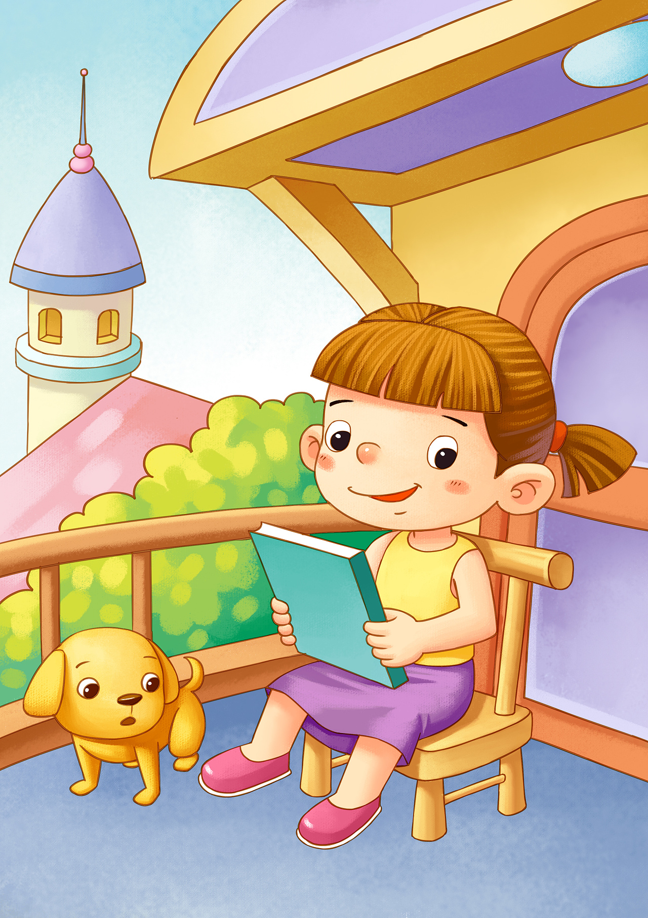 卡通绘本|插画|儿童插画|画布上的苹果 - 原创作品 - 站酷 (zcool)