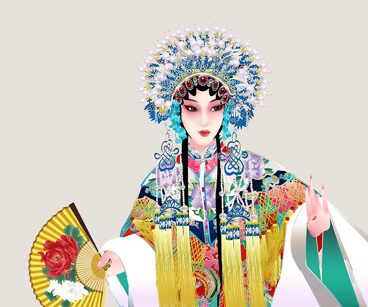 京剧人物《贵妃醉酒》矢量戏曲人物插画插图戏曲