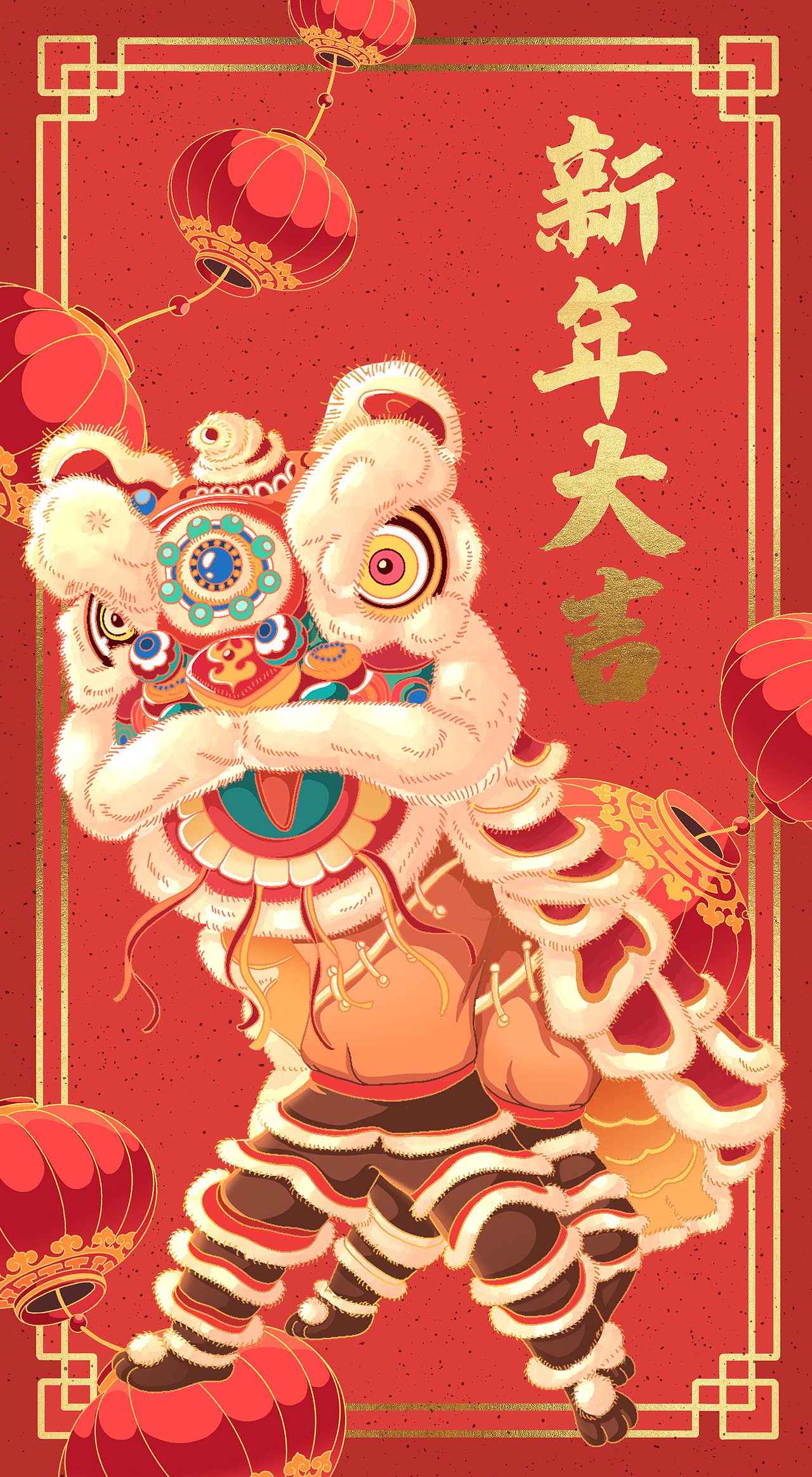 中国风新年贺图|插画|创作习作|54阿毛呀_原创作品-站酷zcool