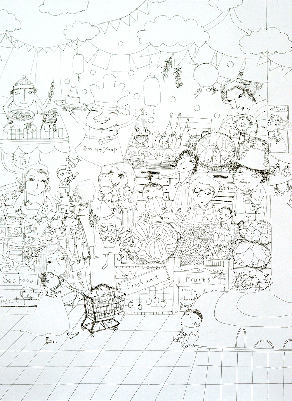 久光超市一周年（图ZMjUzNDkzMDA=） - 商业插画 - 站酷设计师xing_anne原创素材 - 站酷ZCOOL