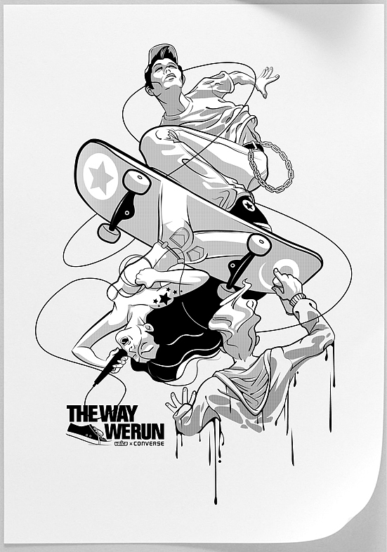 Converse—The way we run（图ZMTI0NzM3Ng==） - 新锐潮流插画 - 站酷设计师RorSchach_w原创素材 - 站酷ZCOOL