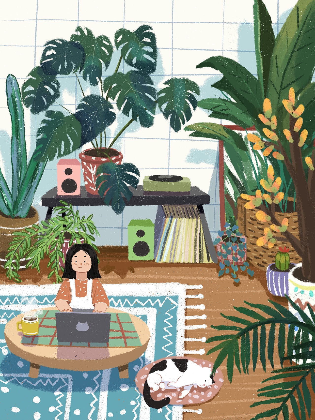 一组扁平家居插画|插画|创作习作|叁喵空空 - 原创作品 - 站酷 (zcool