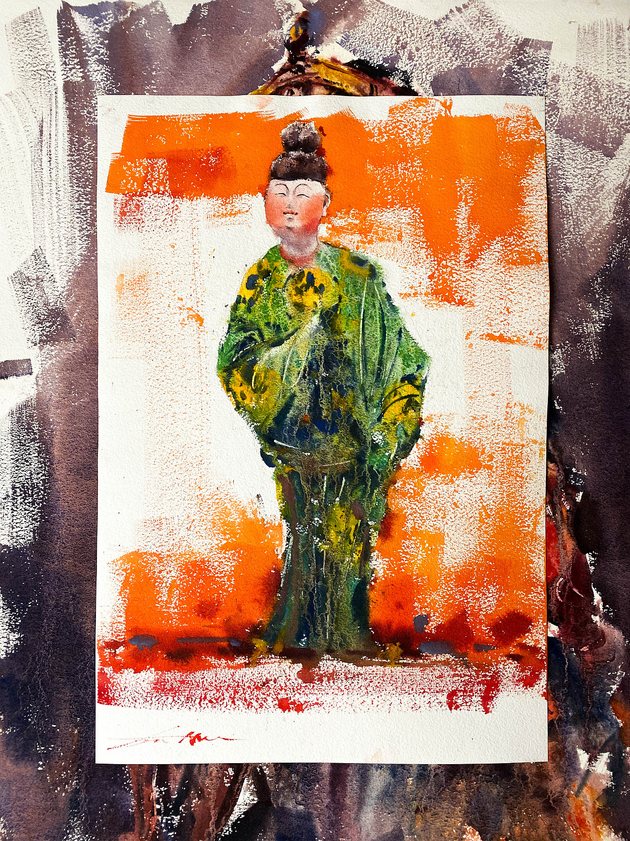 大猫水彩-唐三彩微胖小女神（图ZMjgzMTY3MzA0） - 艺术插画 - 站酷设计师大猫爱看鱼原创素材 - 站酷ZCOOL