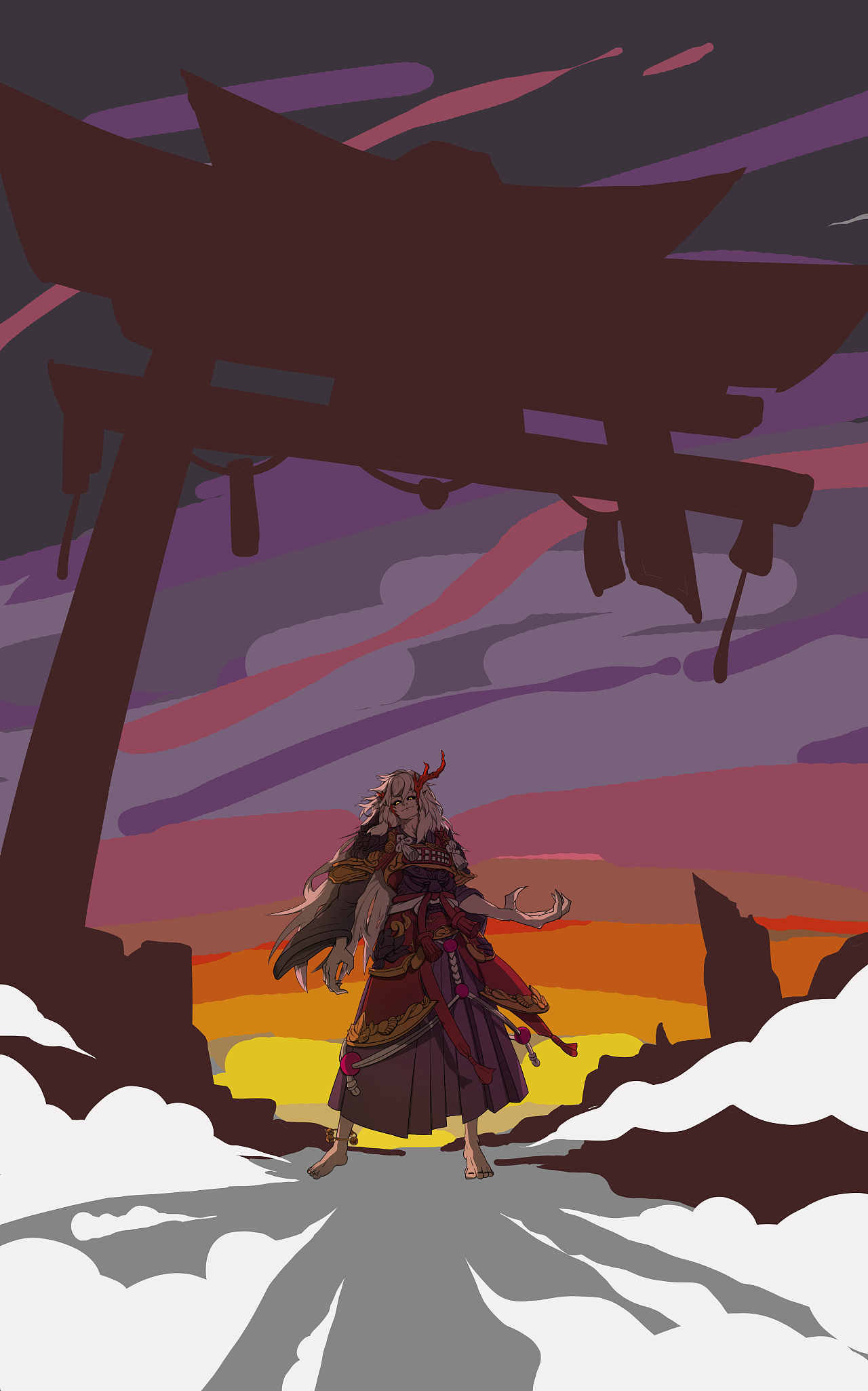 阴阳师茨木童子插画