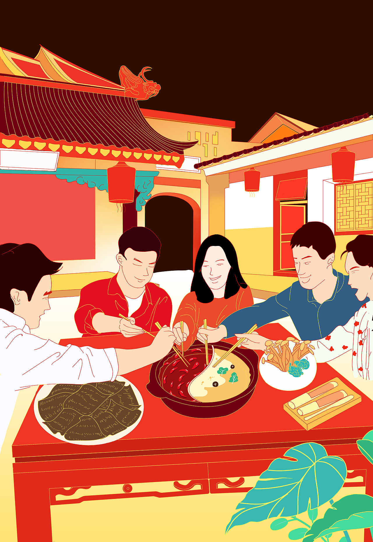 火锅（图ZMjAxNDE0MzQ4） - 艺术插画 - 站酷设计师钮钴禄甄欢欢原创素材 - 站酷ZCOOL