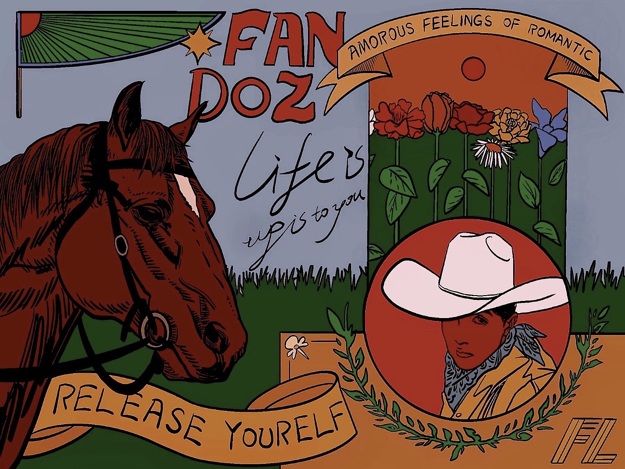 Rainbow Cowboy（图ZMjY4Nzc2NTgw） - 艺术插画 - 站酷设计师FANDOZ原创素材 - 站酷ZCOOL