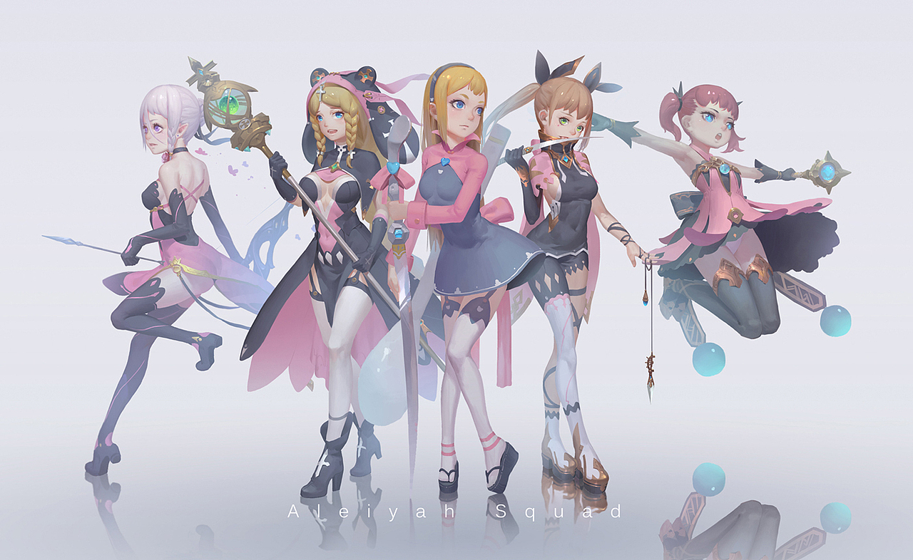 Aleiyah squad（图ZNzM3OTE1NTI=） - 游戏原画 - 站酷设计师Mikan_knd原创素材 - 站酷ZCOOL