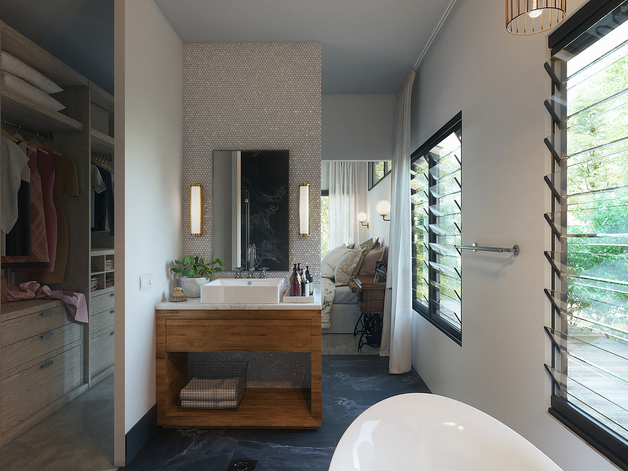 Pavilion house (exterior/interior) visualization