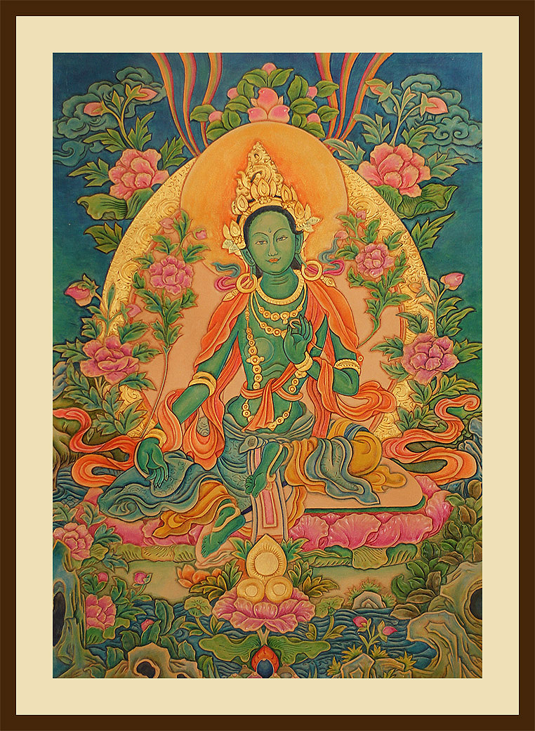 绿度母 / 皮雕唐卡（图ZODA2MjY5MjQ=） - 工艺品设计 - 站酷设计师品成PINCHIN原创素材 - 站酷ZCOOL