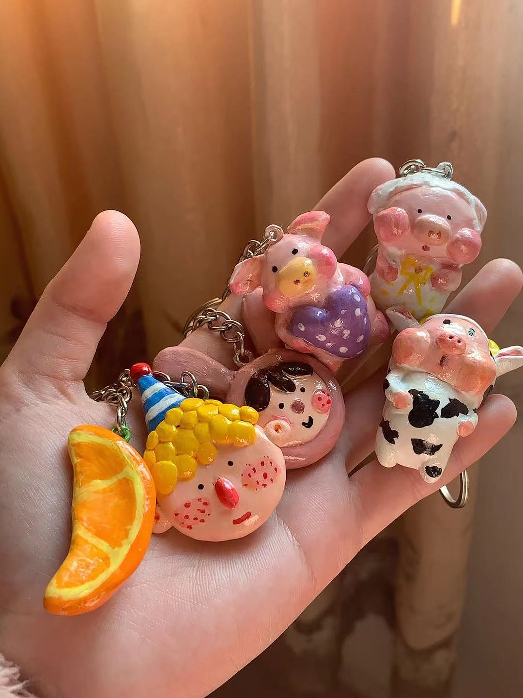 纯手工diy石塑黏土钥匙扣、周边、冰箱贴