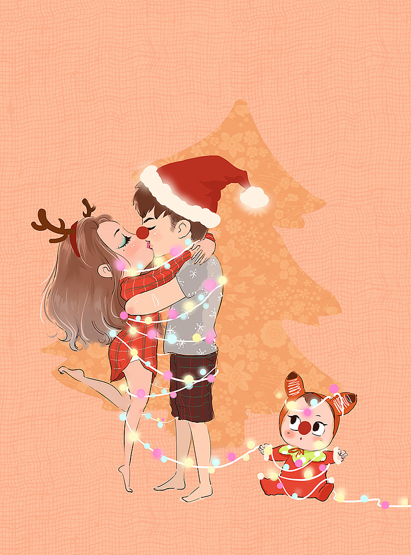 已经感受到浓浓的圣诞节气氛了~今年圣诞节家里多了个小小新成员