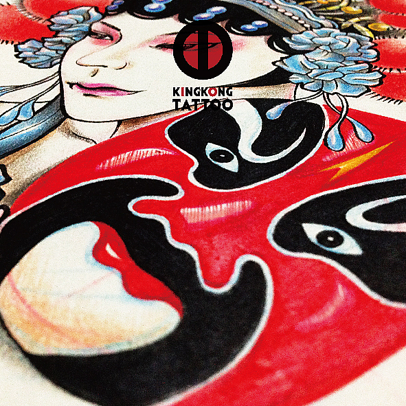 原创手绘中国风脸谱花旦纹身手稿（图ZMjc2NjAyODQ=） - 其他手工艺 - 站酷设计师鲸空WHALE_SKY原创素材 - 站酷ZCOOL