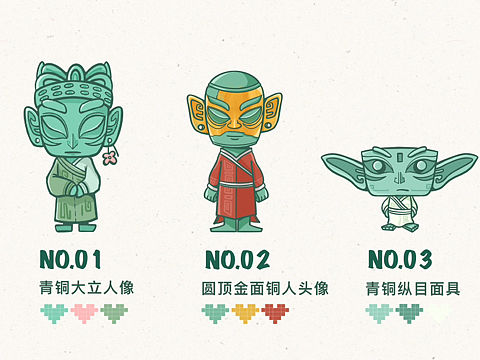 三星堆ip插画