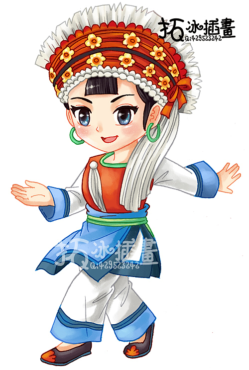56个民族卡通形象设计（图ZNjY3OTUxMDg=） - 儿童插画 - 站酷设计师炎石拓冰动漫原创素材 - 站酷ZCOOL