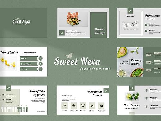 清新自然简约画册风格杂志风Keynote模板