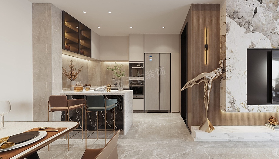 重庆欧麓花园城棠屿装修案例,现代简约合院别墅设计图