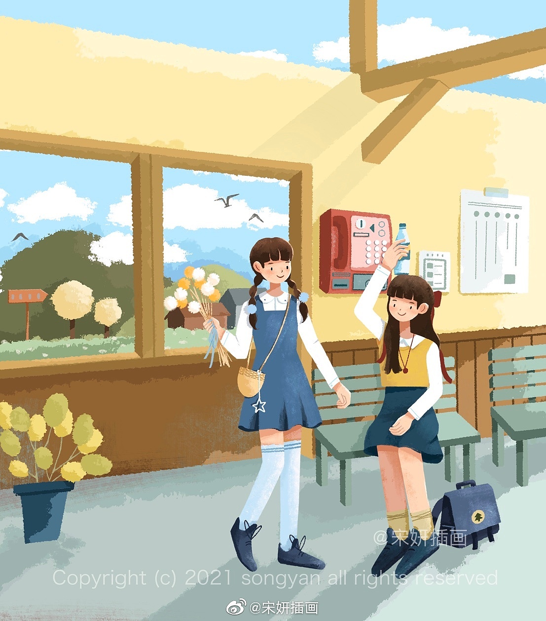 原创插画-好朋友-系列