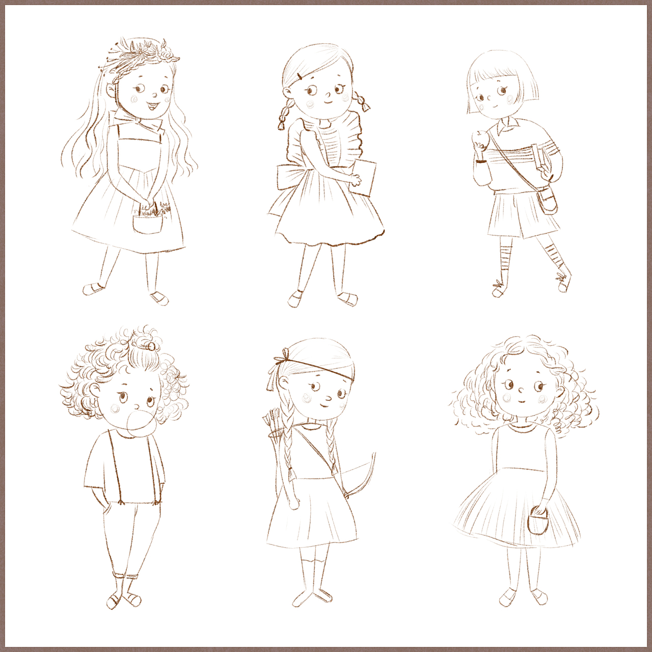 【起稿】铅笔起稿,这里的服装造型,我是百度找的照片