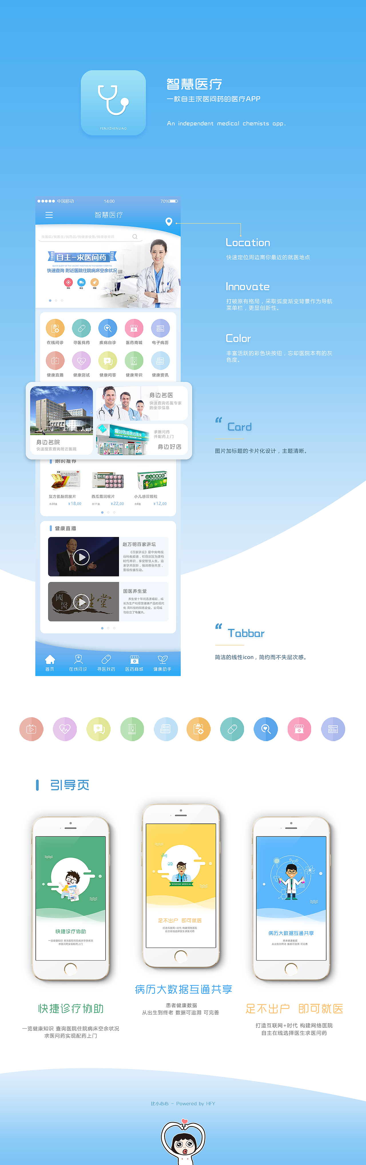 一个智慧医疗app的首页（图ZODUzODY3MDQ=） - APP界面 - 站酷设计师小咩果酱原创素材 - 站酷ZCOOL