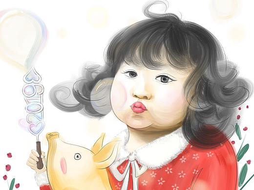 年画《猪光宝琪》