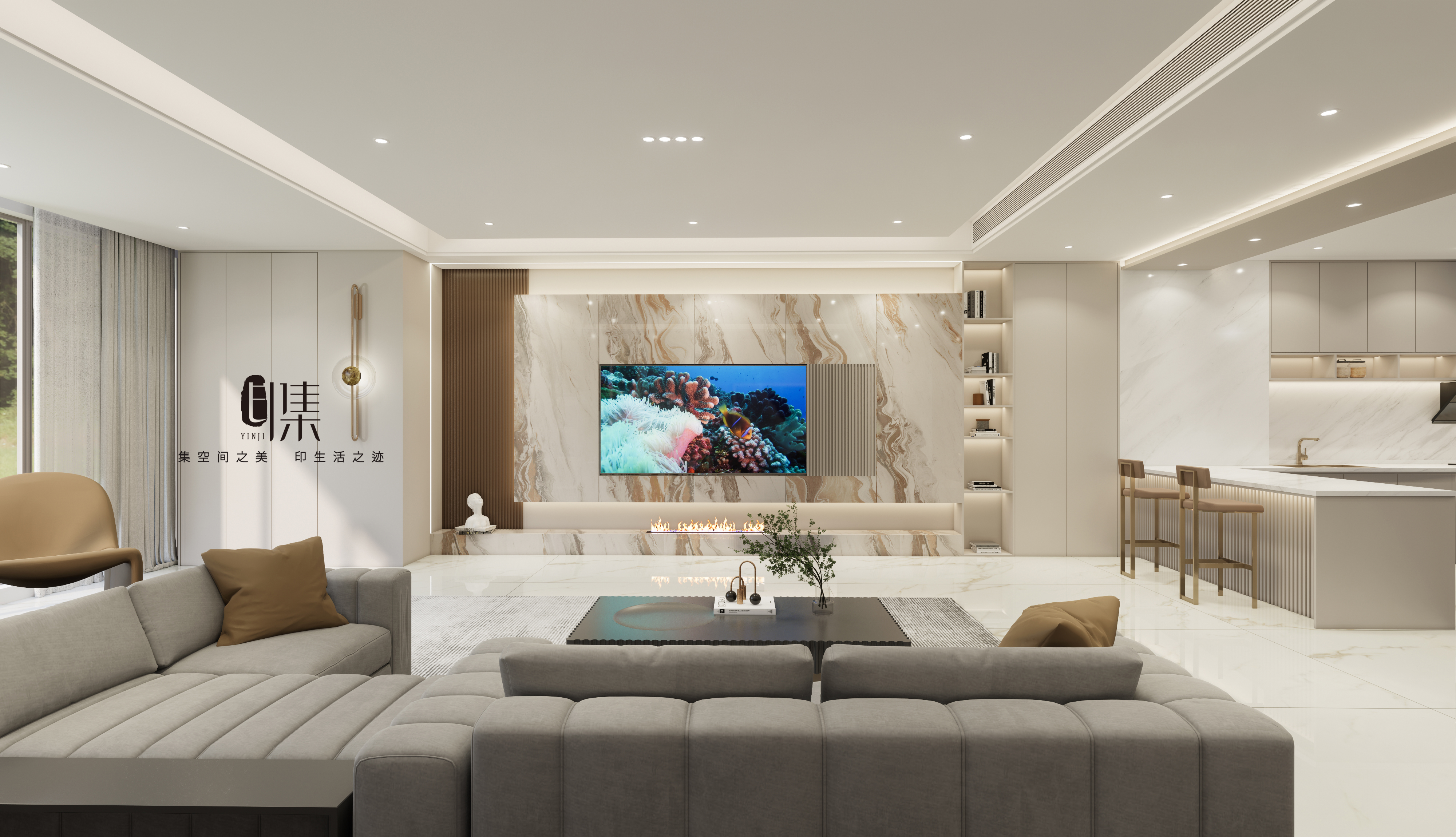 240㎡大平层4改2,极简轻奢杜绝酒店风