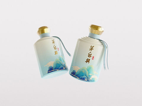 茅台概念 以小巽作为ip形象设计酒瓶包装