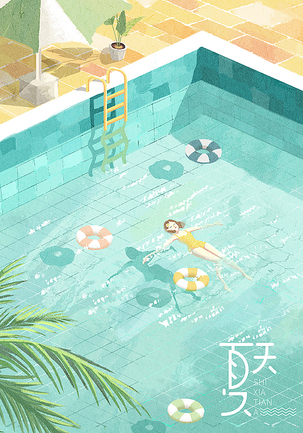 躺在水面上,看着天,看着云,心里很干净,没有别的事情。