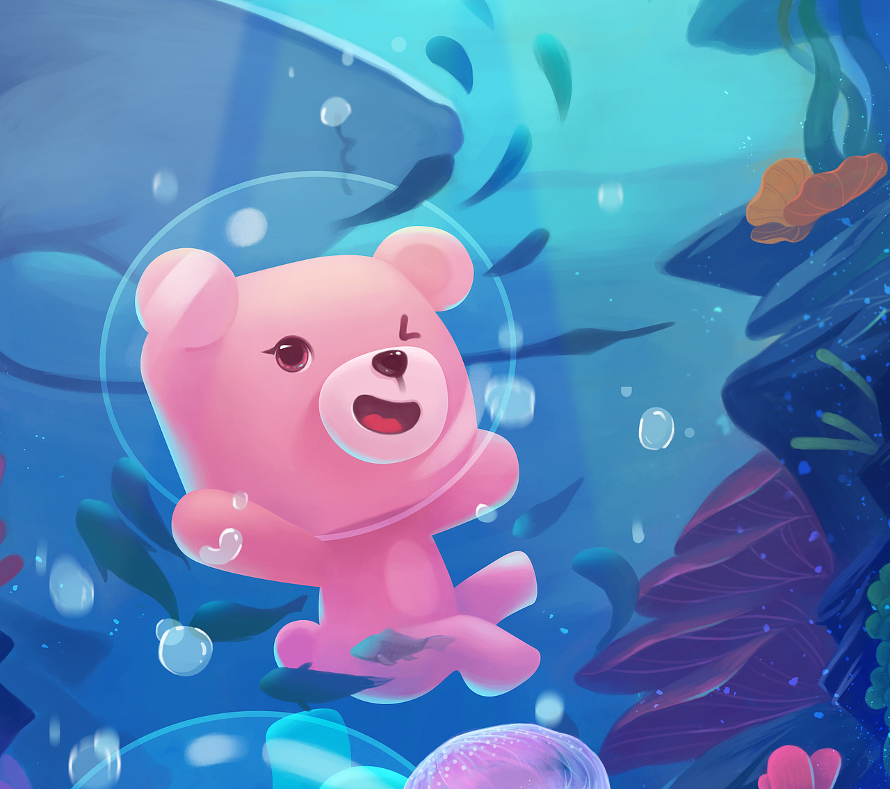 海底世界~珊瑚与水母