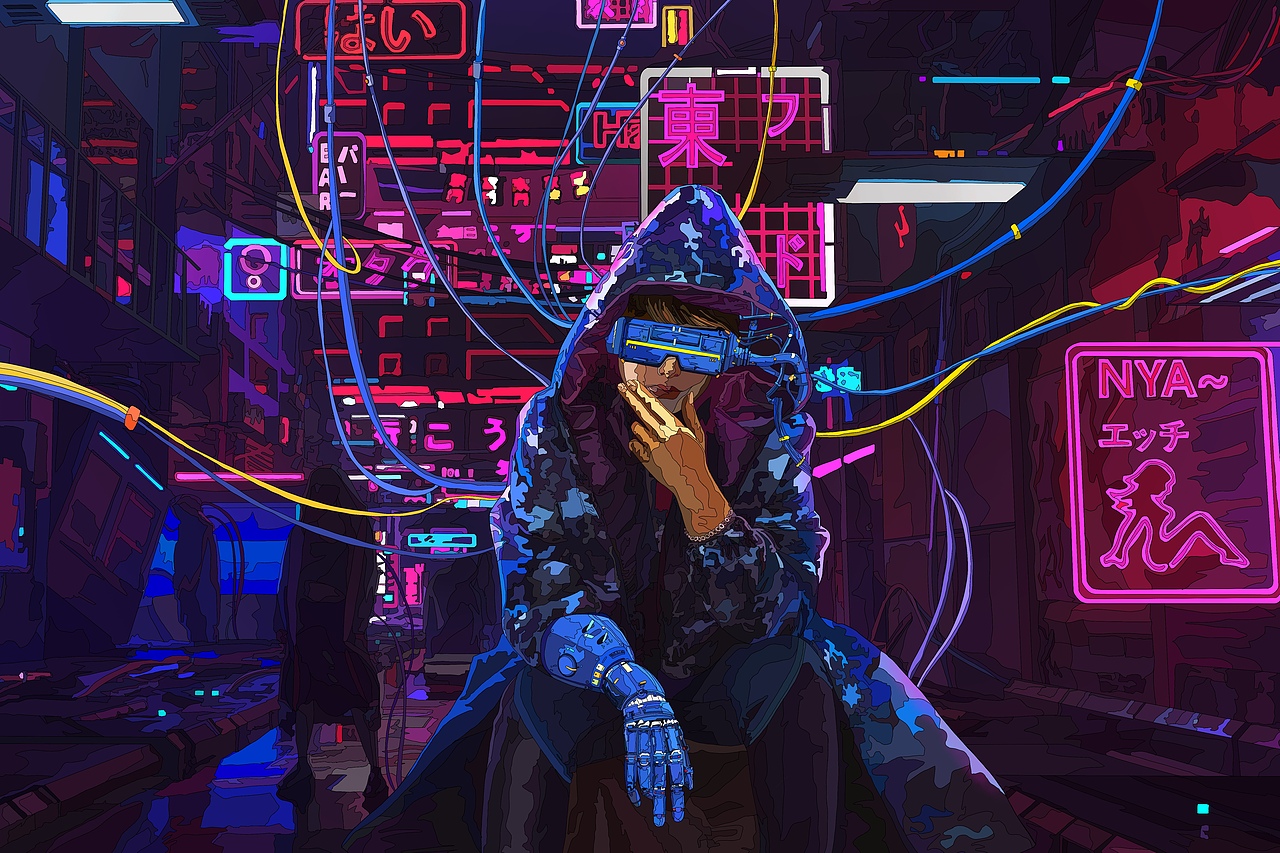 机械城市印象——赛博朋克风格插画创作_阿添好困-站酷zcool