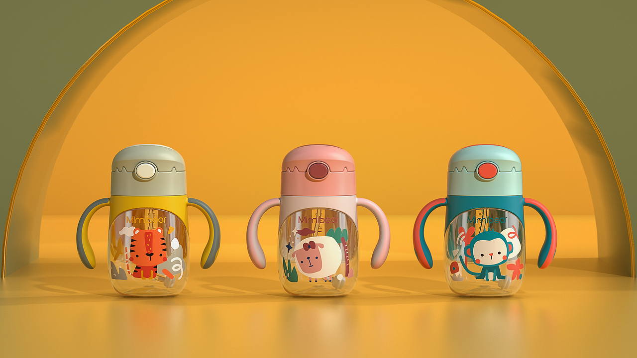 小老虎PPSU吸管杯宝宝饮水杯