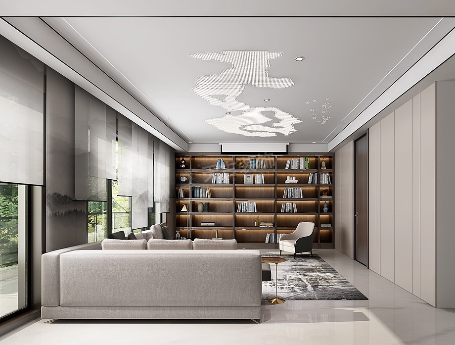 北大资源博雅澜庭序叠拼别墅装修|新中式风格设计效果（图ZMjQ0OTU3NDY4） - 家装设计 - 站酷设计师天古装饰7cm原创素材 - 站酷ZCOOL