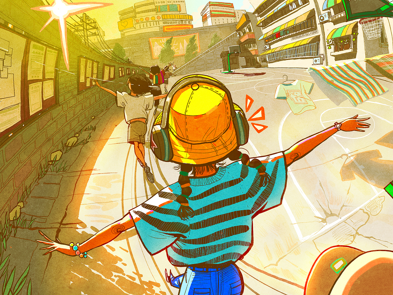 《放学路上》procreate插画合集（图ZMzU5MTk1ODA4） - 创作习作 - 站酷设计师BookShu泳之原创素材 - 站酷ZCOOL
