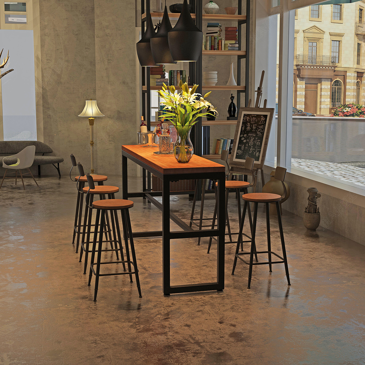 工业风吧台桌椅