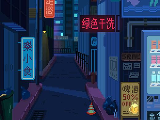 放假了 戳個(gè)街景（個(gè)人主頁-ZMzMwNjc2NjA=） - 像素畫 - 站酷設(shè)計(jì)師SRAY33原創(chuàng)素材 - 站酷ZCOOL