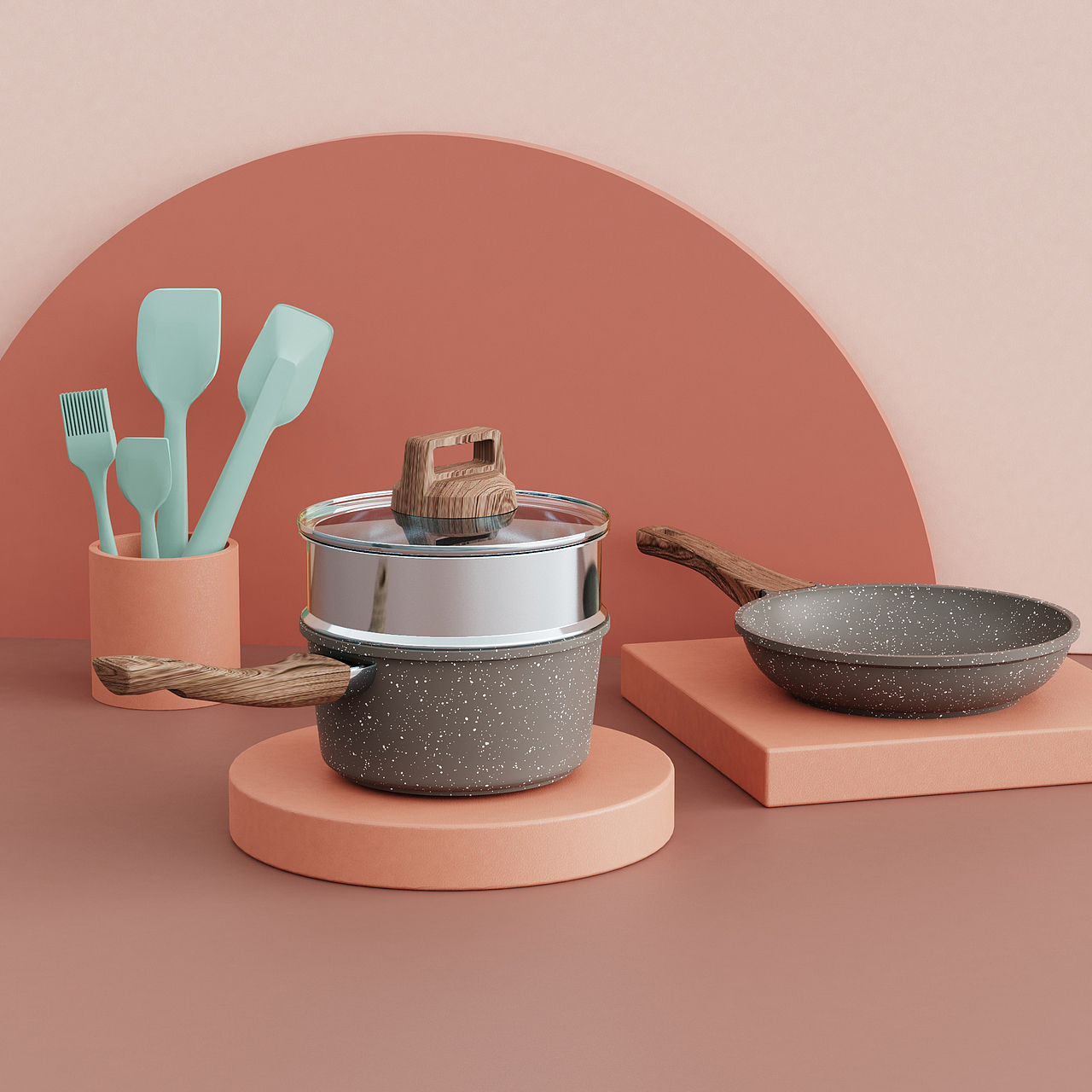 KeyShot浴室、收纳盒、厨具场景渲染