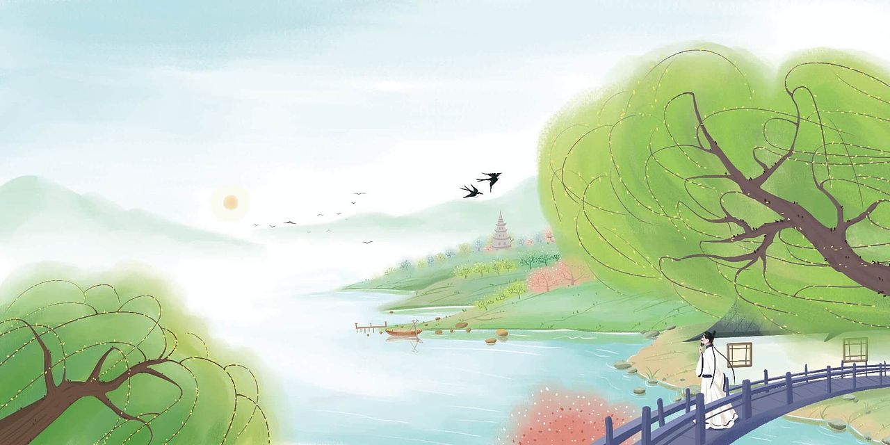 古诗词（图ZMjM1NDY1ODQ0） - 儿童插画 - 站酷设计师简单兰原创素材 - 站酷ZCOOL