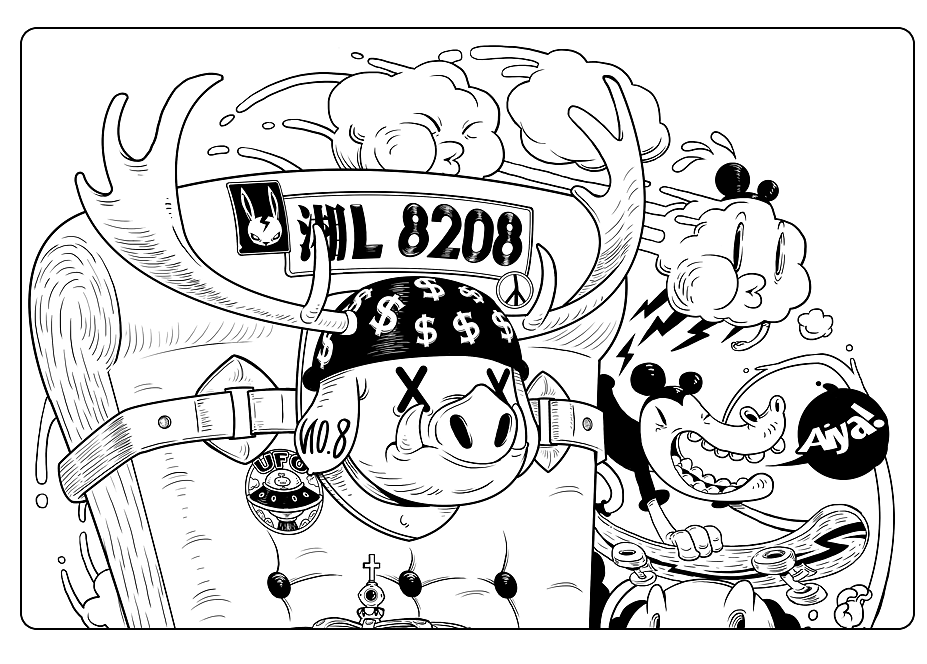 顽皮镇里的小车车001（图ZODQyMDI0MDA=） - 新锐潮流插画 - 站酷设计师顽皮火工作室原创素材 - 站酷ZCOOL
