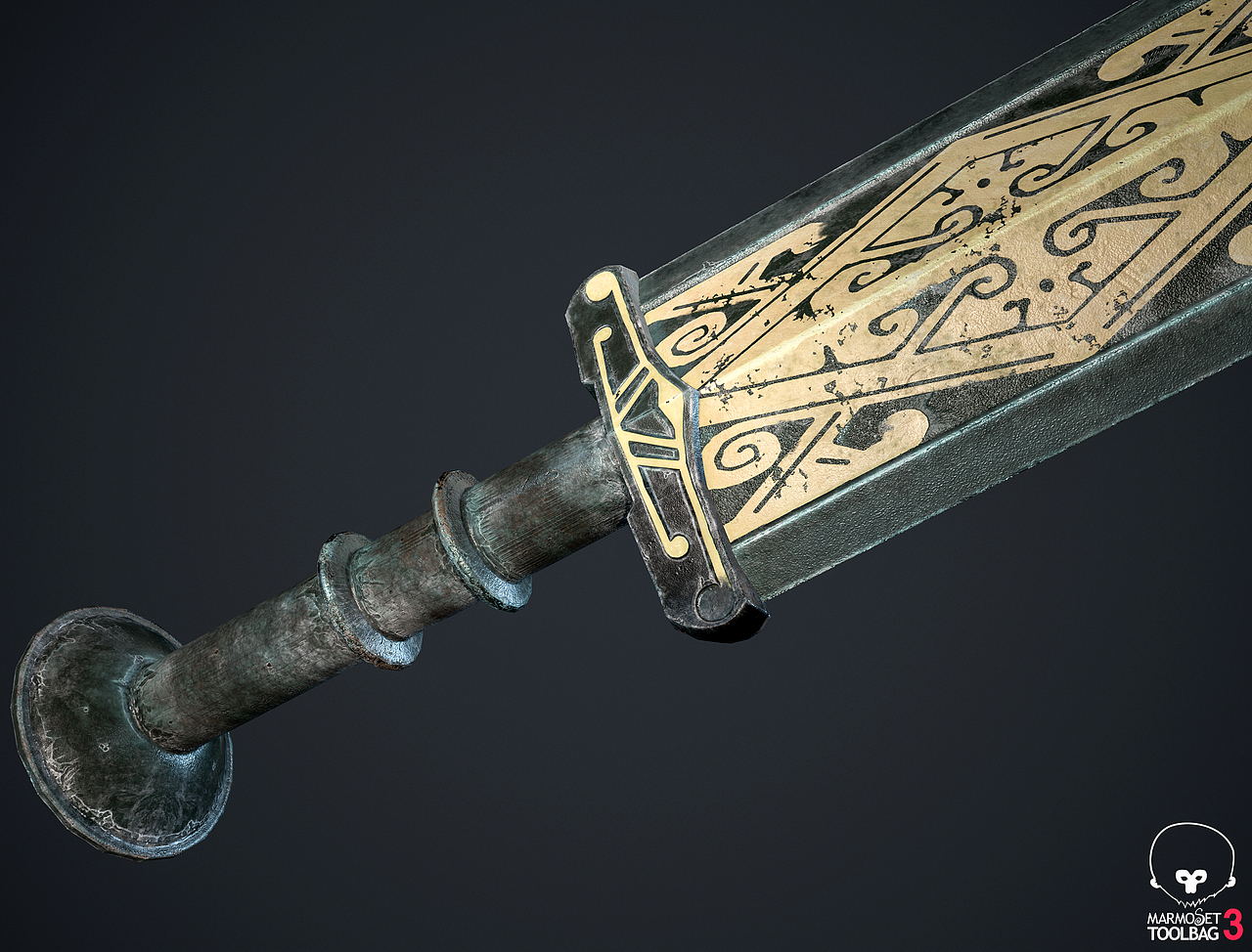 西周青铜剑 主要看材质|三维|场景|丁大虾_原创作品-站酷zcool