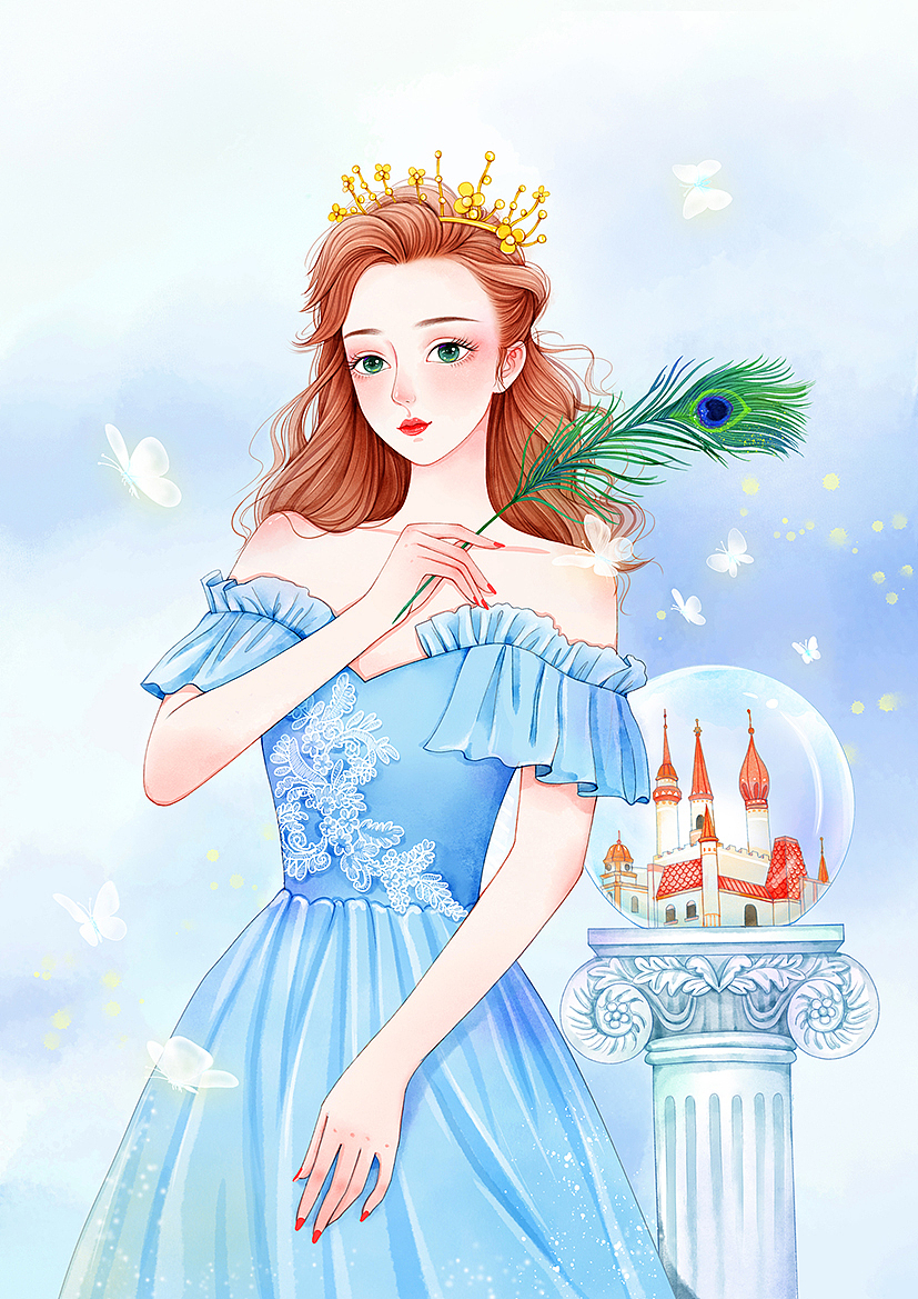 公主小姐姐（图ZMTk1OTEyODU2） - 商业插画 - 站酷设计师绘心小猪原创素材 - 站酷ZCOOL
