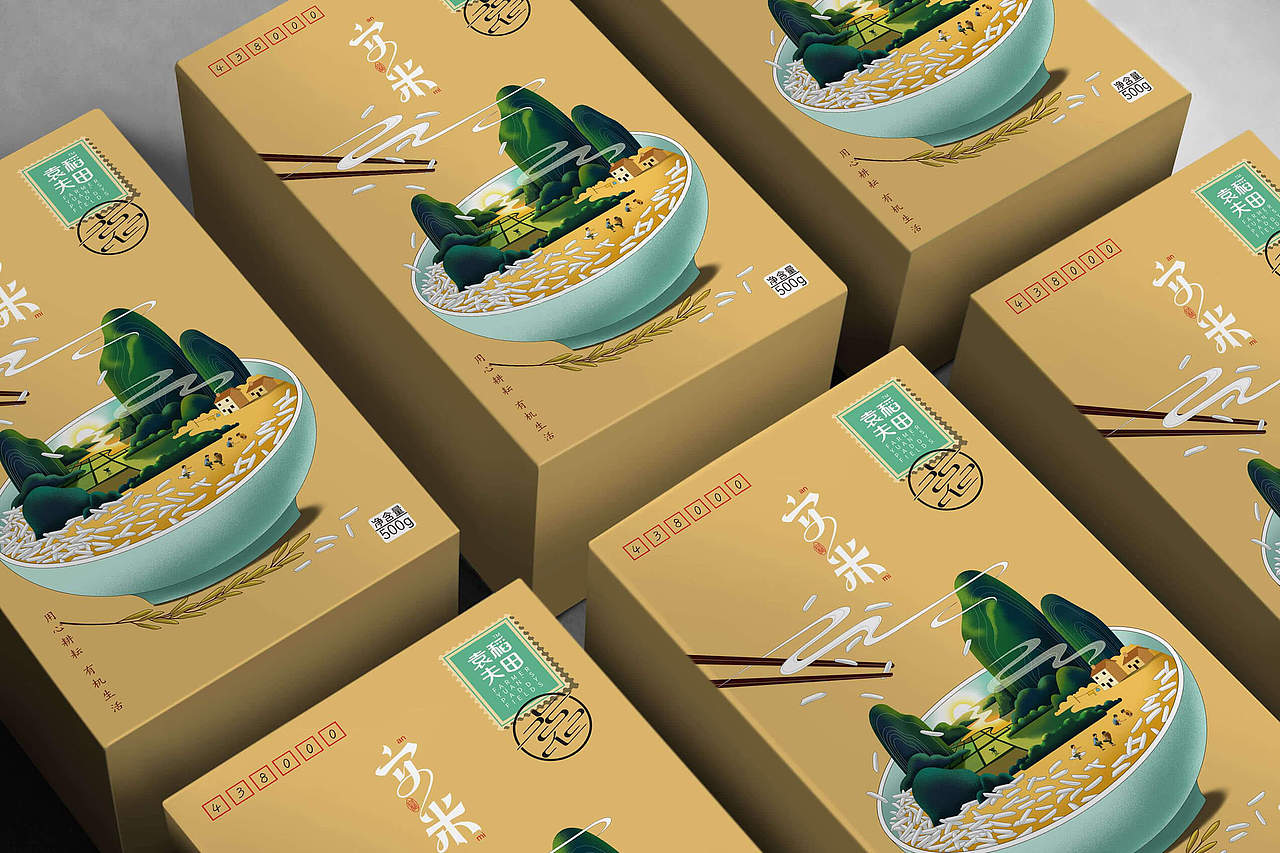 大米包装设计安米之乡愁系列